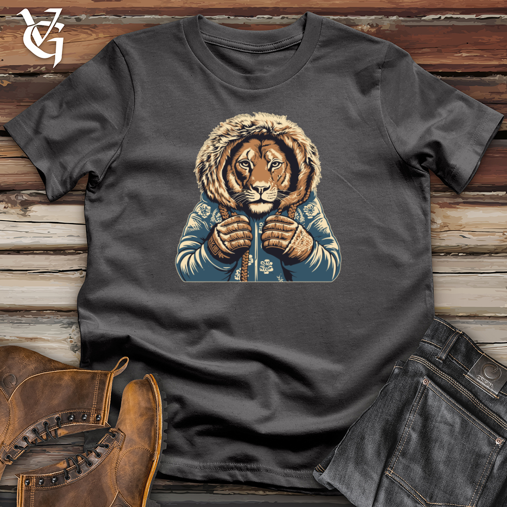 Viking Goods Vintage Mitten Wearing Lion Softstyle Tee Charcoal / L