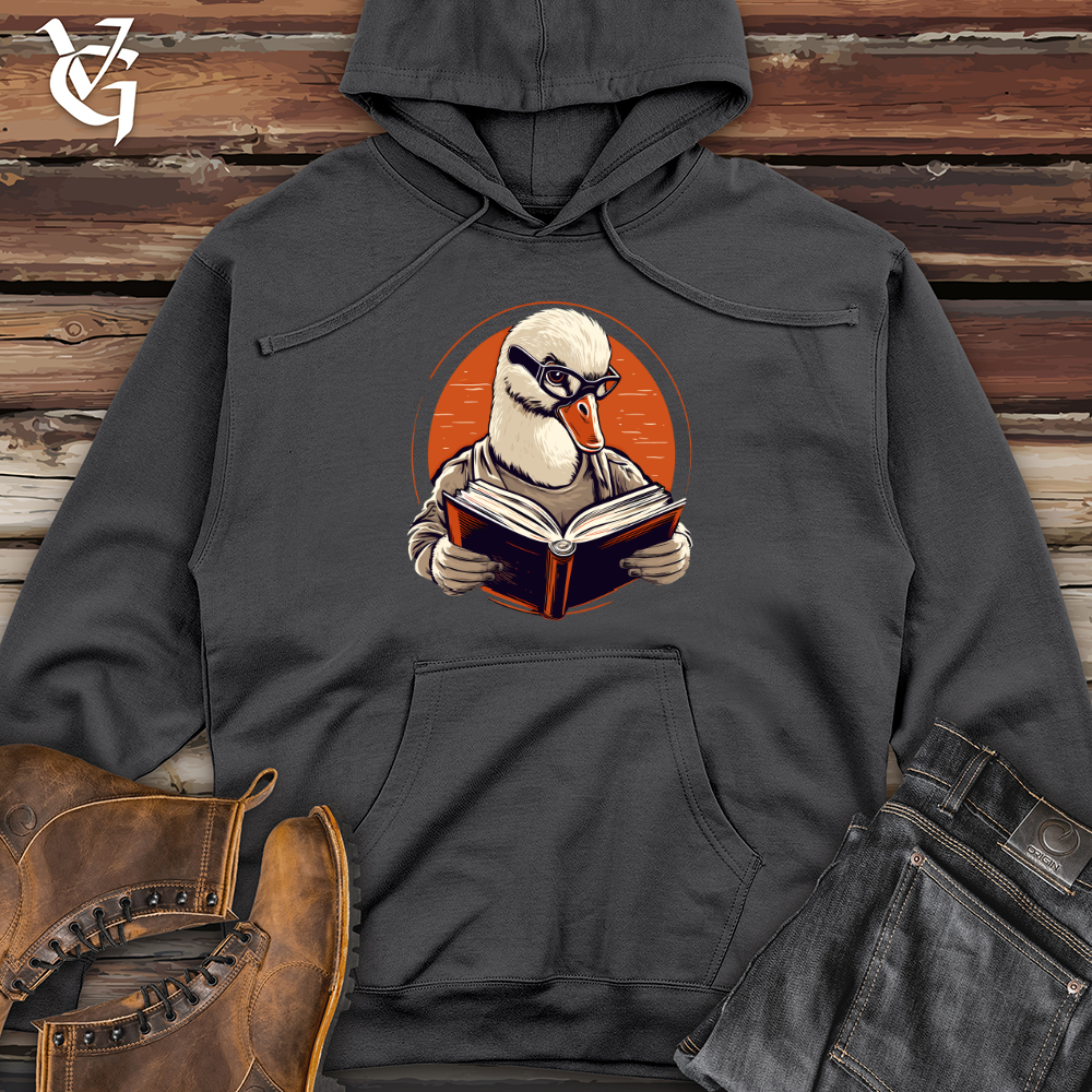 Viking Goods Wanderlust Goose Reads Midweight Hooded Sweatshirt Charcoal / L