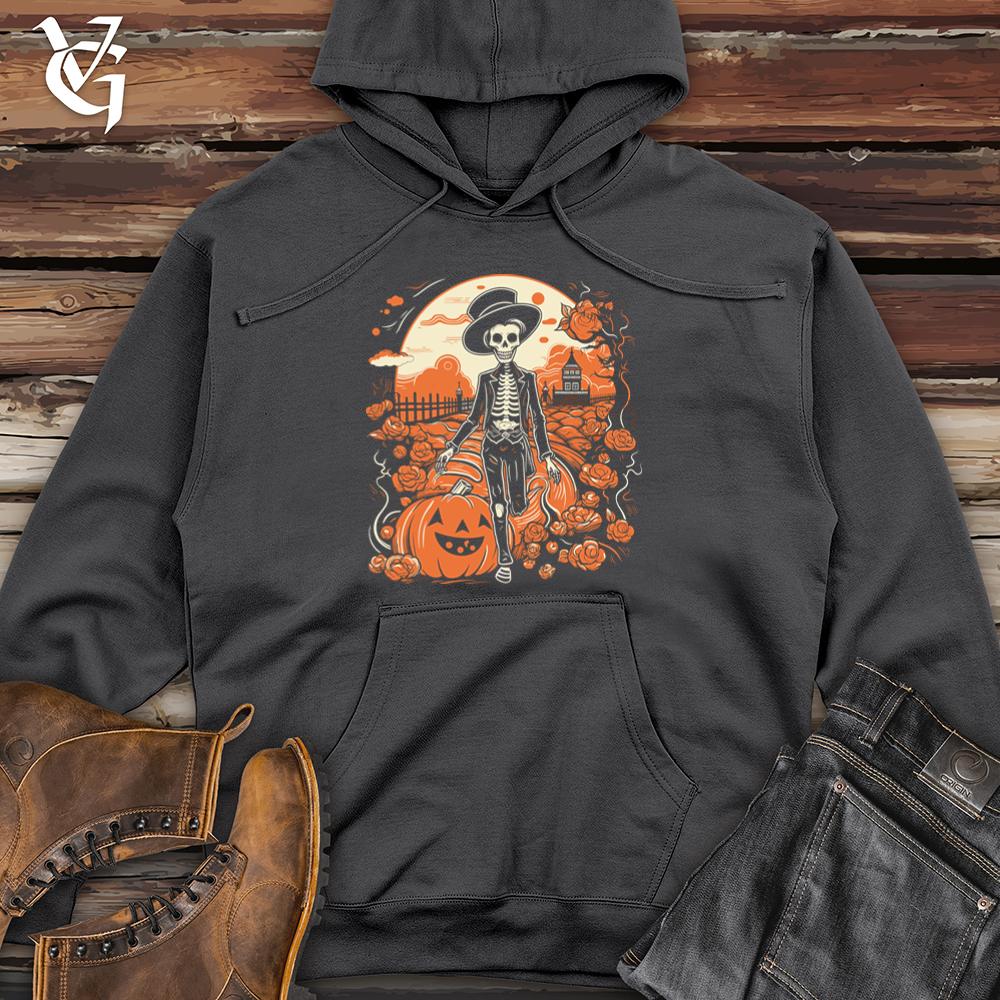 Viking Goods Whimsical Peach Haunting Midweight Hooded Sweatshirt Charcoal / L