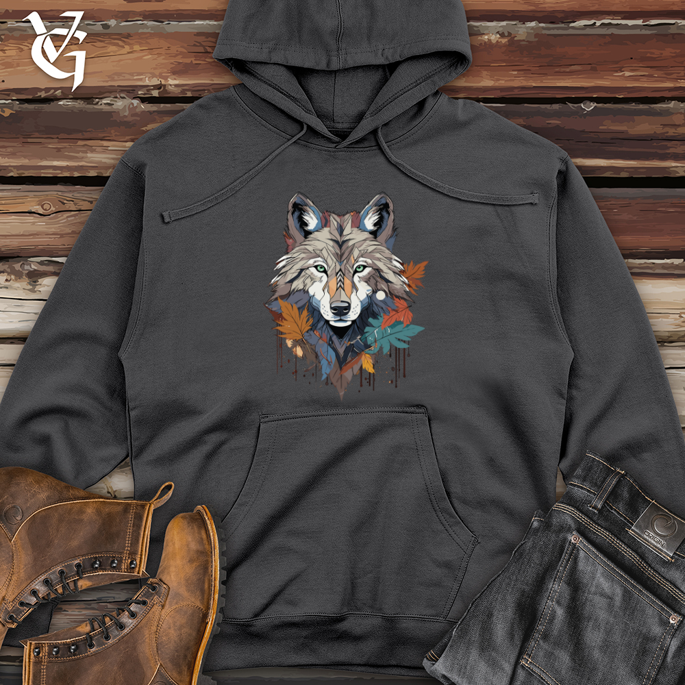 Viking Goods Wolf Autumn Spirit Midweight Hooded Sweatshirt Charcoal / L