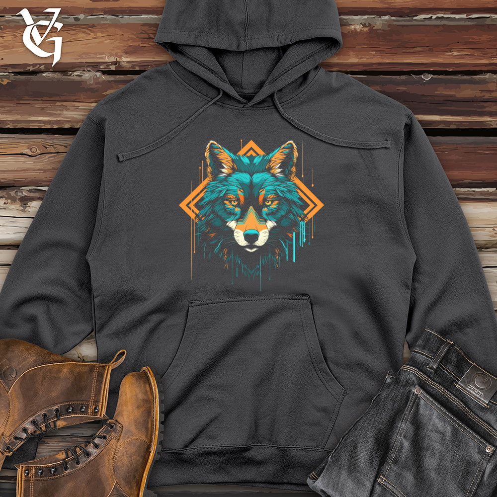 Viking Goods Wolf Geometric Gaze Midweight Hooded Sweatshirt Charcoal / L