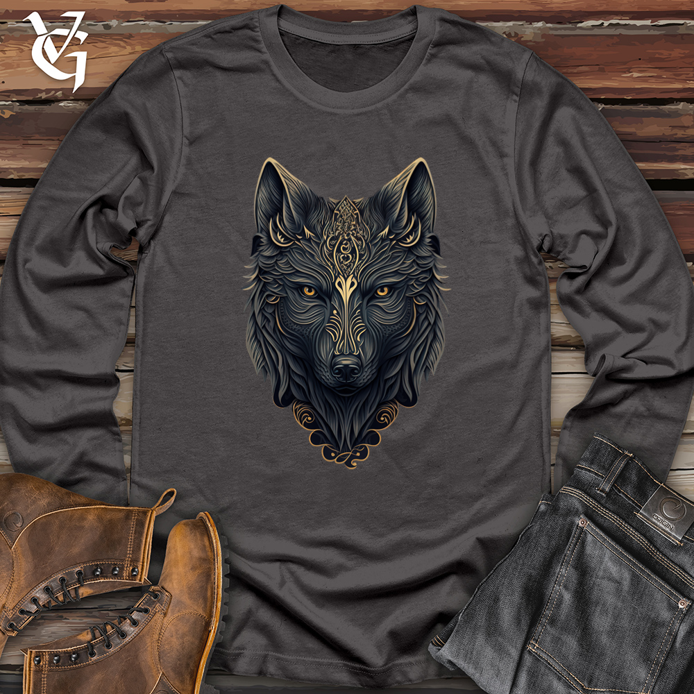 Viking Goods Wolf Head Softstyle Long Sleeve Charcoal / L