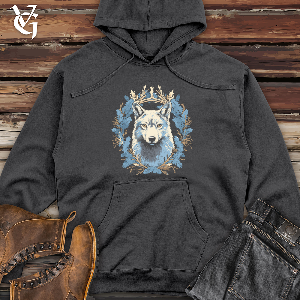 Viking Goods Wolf Winter Majesty Midweight Hooded Sweatshirt Charcoal / L