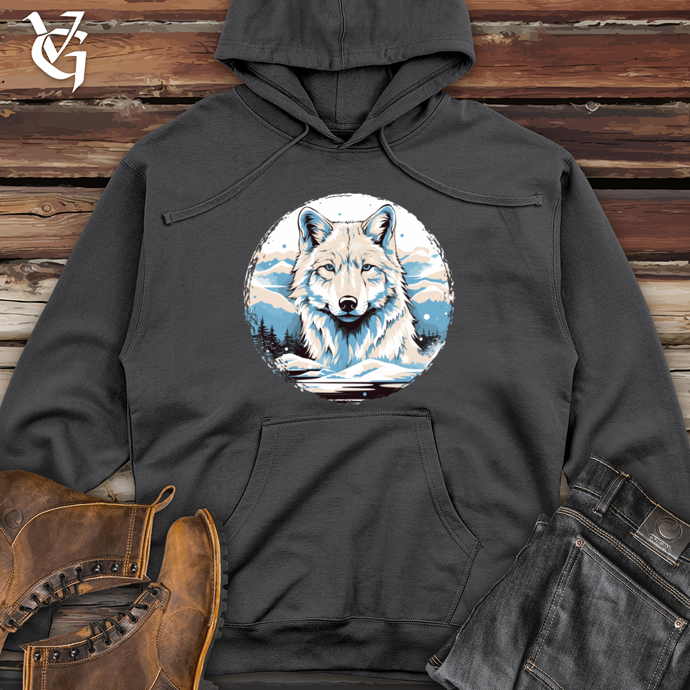 Viking Goods Wolf Winter Majesty Midweight Hooded Sweatshirt Charcoal / L