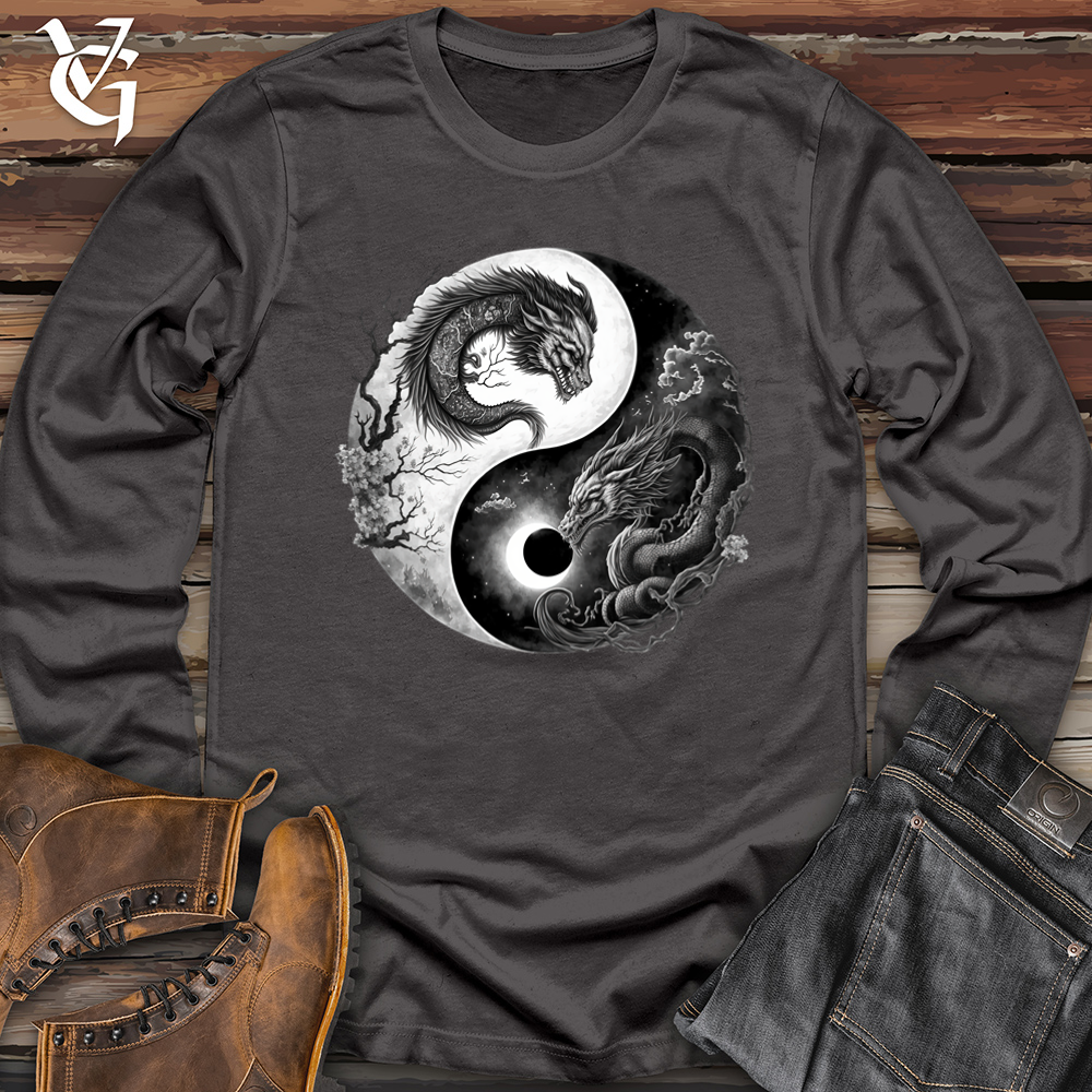 Viking Goods Yin Yang Dragons Softstyle Long Sleeve Charcoal / L