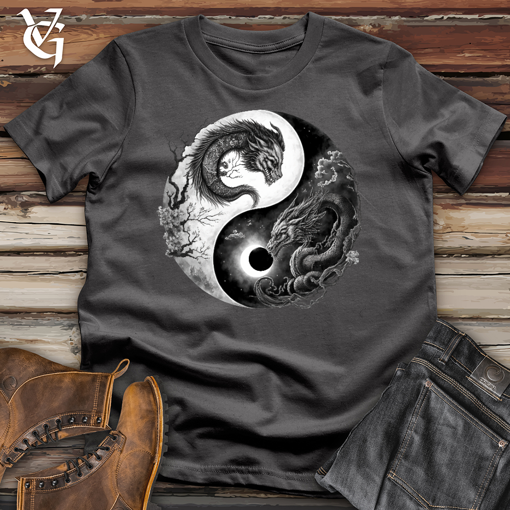 Viking Goods Yin Yang Dragons Softstyle Tee Charcoal / L