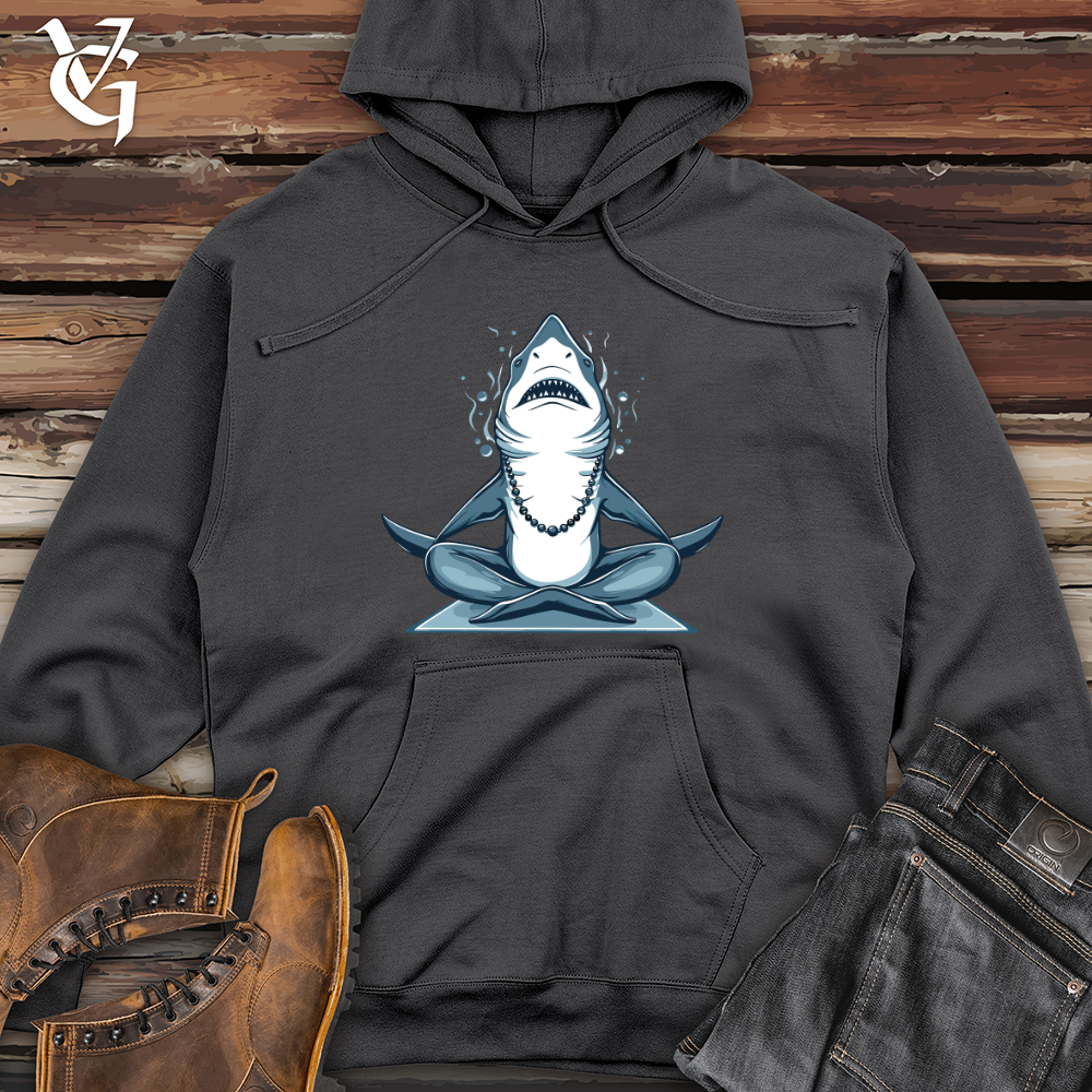 Viking Goods Zen Shark Meditation Midweight Hooded Sweatshirt Charcoal / L