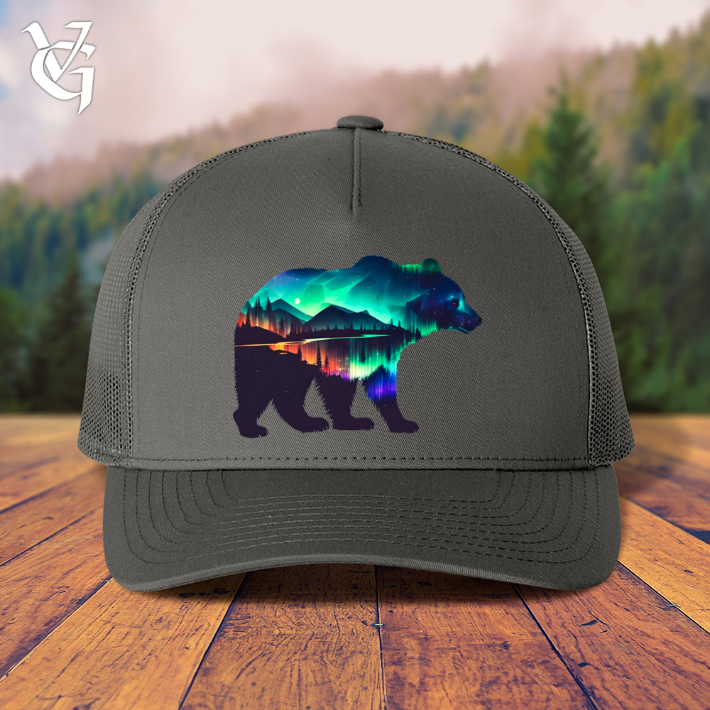 Viking Goods Northern Lights Bear Trucker Cap Charcoal