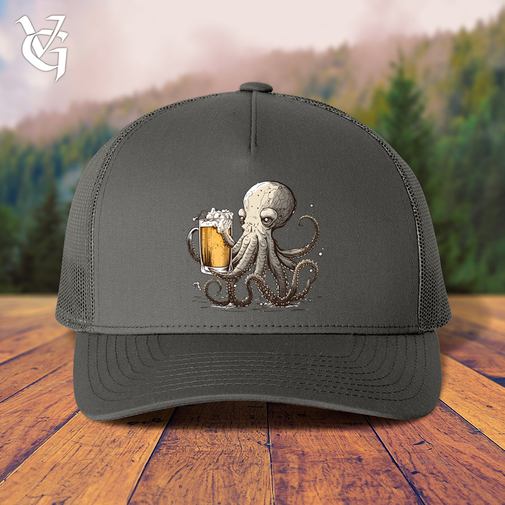 Viking Goods Octopus Happy Hour Trucker Cap Charcoal