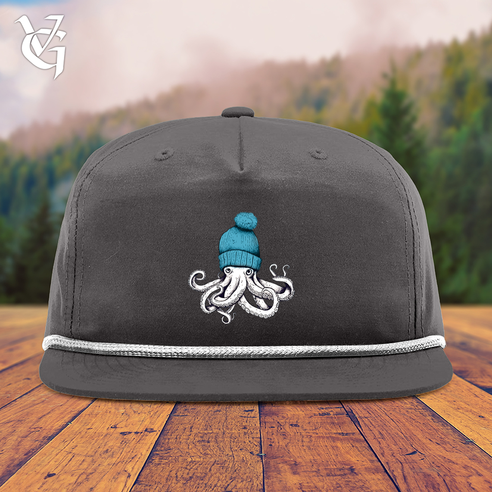 Viking Goods Octopus Wearing Beanie Snapback Cap Charcoal/ White