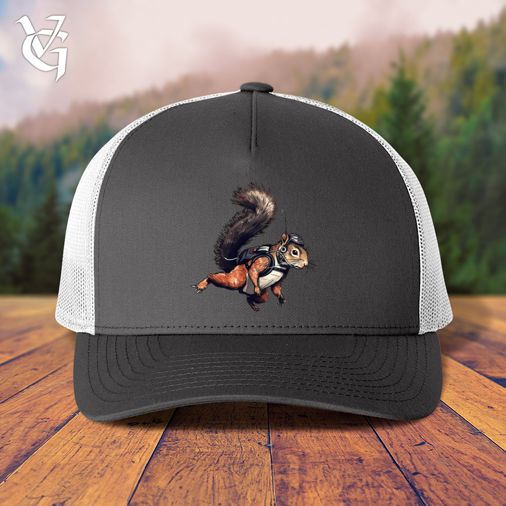 Viking Goods Skydiving Squirrel Trucker Cap Charcoal/ White