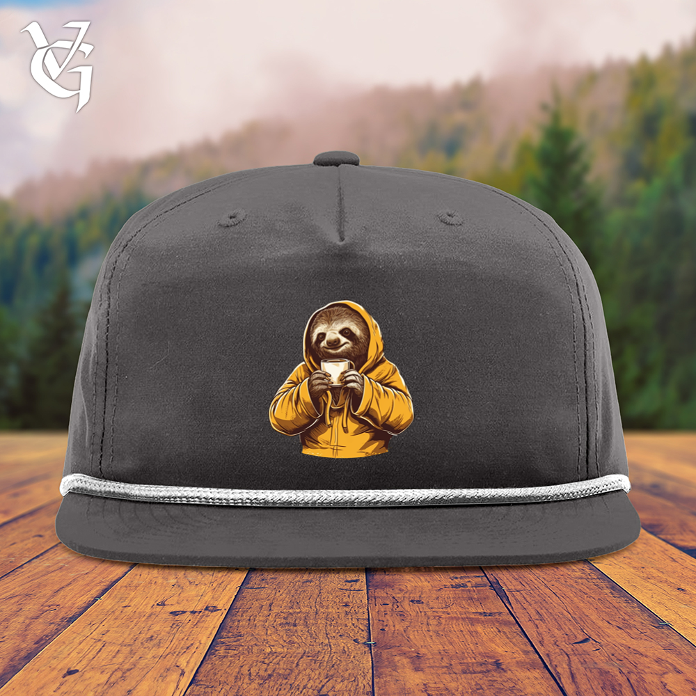Viking Goods Sloth Coffee Snapback Cap Charcoal/ White