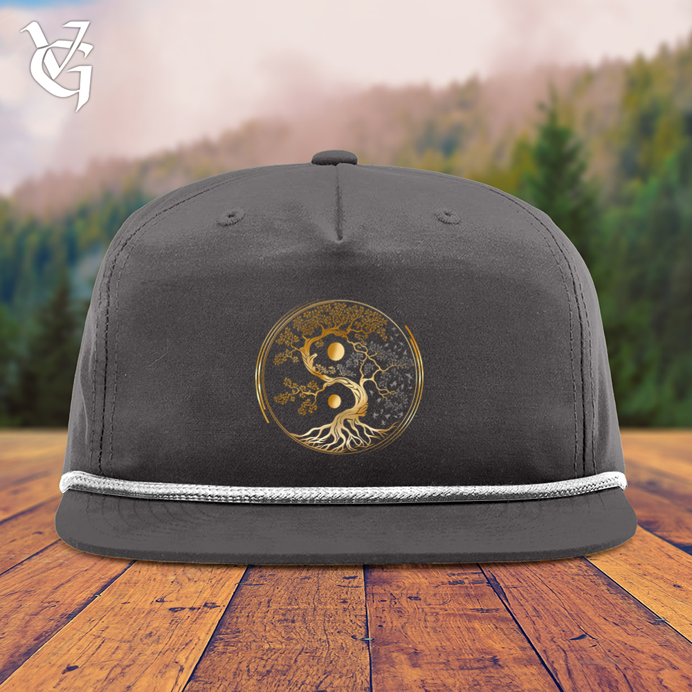 Viking Goods Tree Of Life Yin Yang Snapback Cap Charcoal/ White