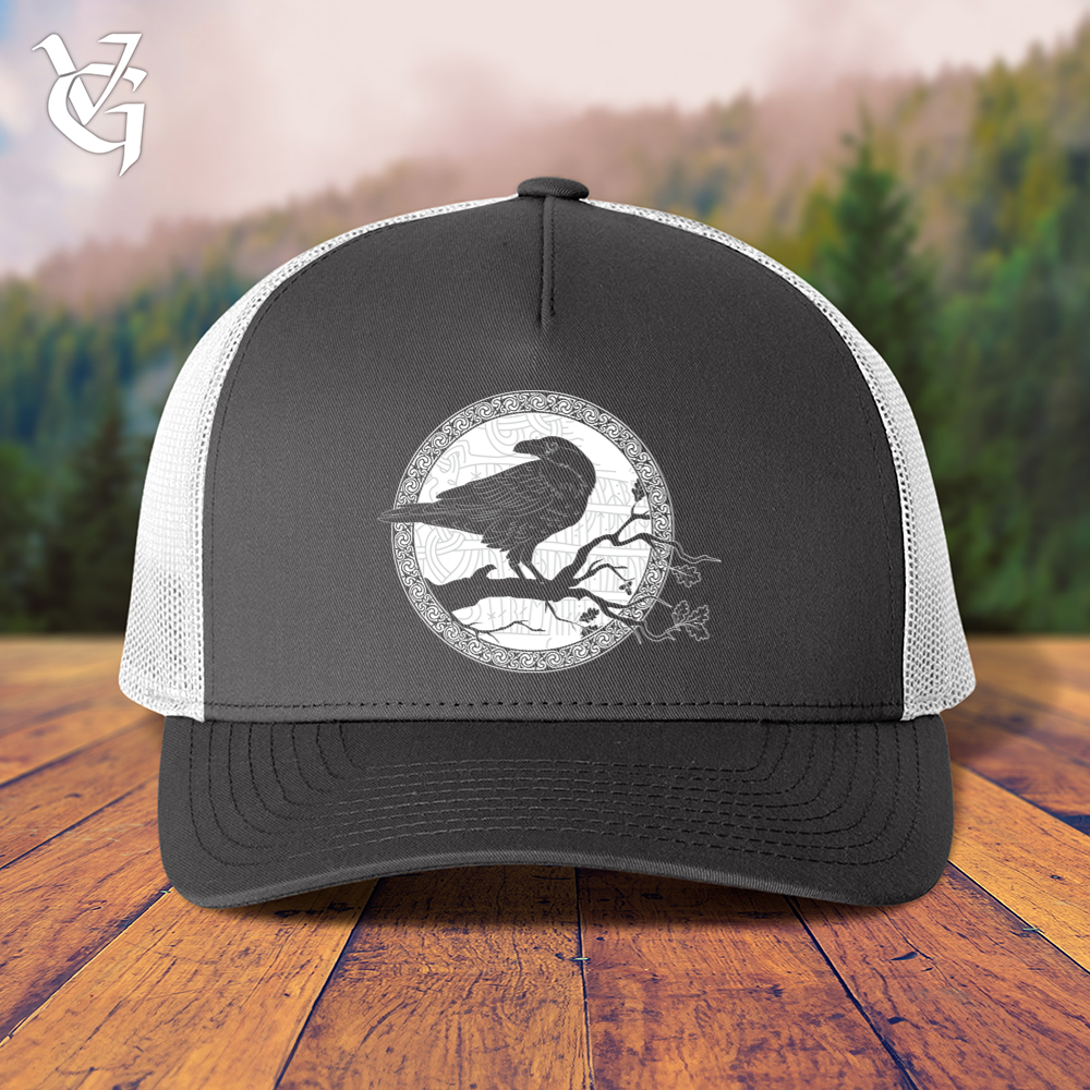 Viking Goods White Winter Raven Trucker Cap Charcoal/ White