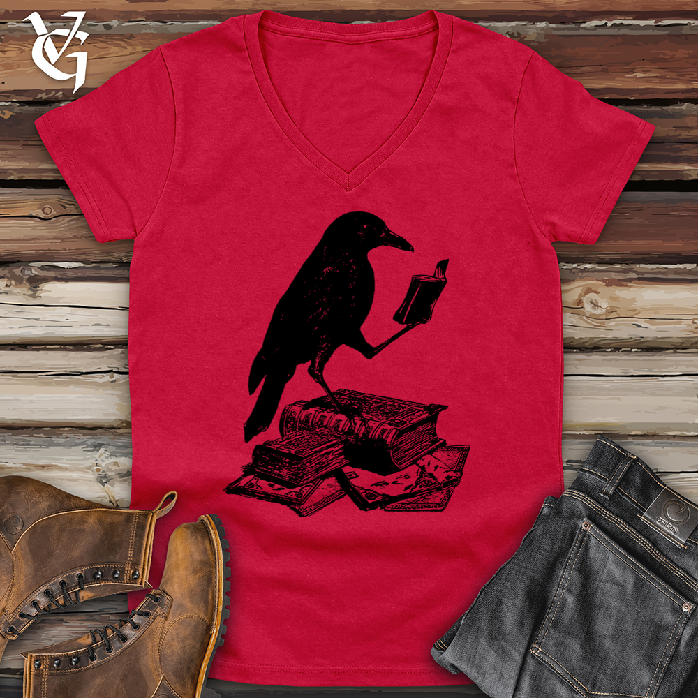 Viking Goods A Little Light Reading Softstyle V-Neck Cherry Red / L