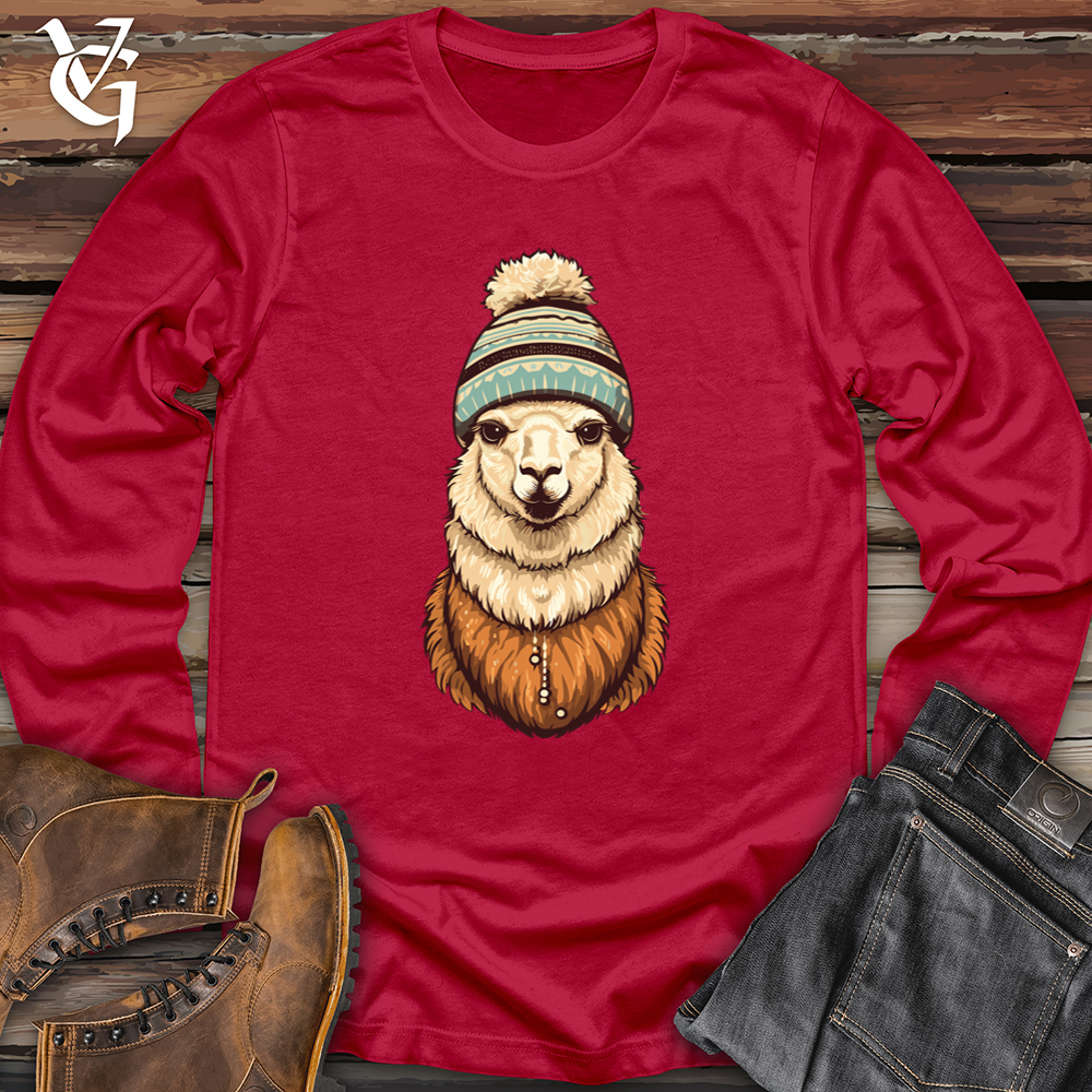 Viking Goods Alpaca Winter Beanie Warmth Style Softstyle Long Sleeve Cherry Red / L