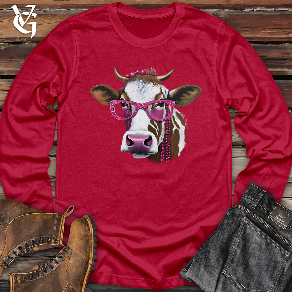 Viking Goods Auntie Cow Softstyle Long Sleeve Cherry Red / L