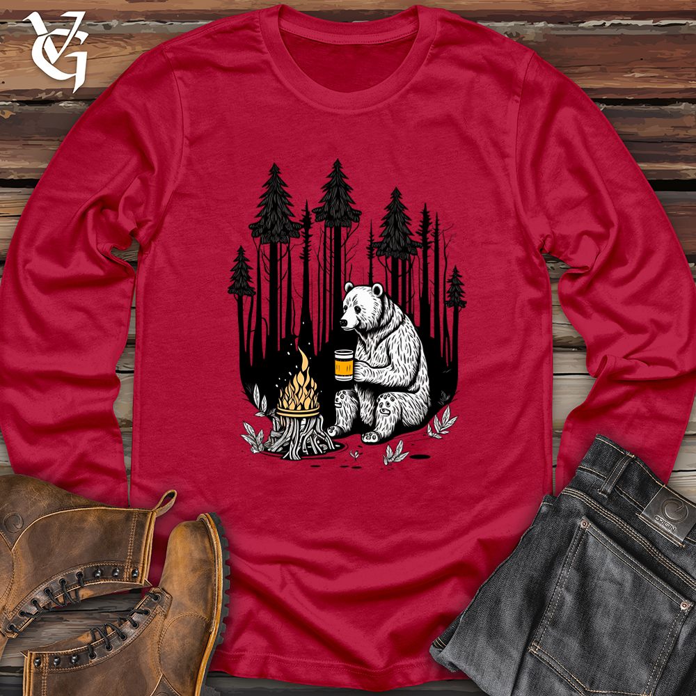 Viking Goods Bear Happy Hour Softstyle Long Sleeve Cherry Red / L