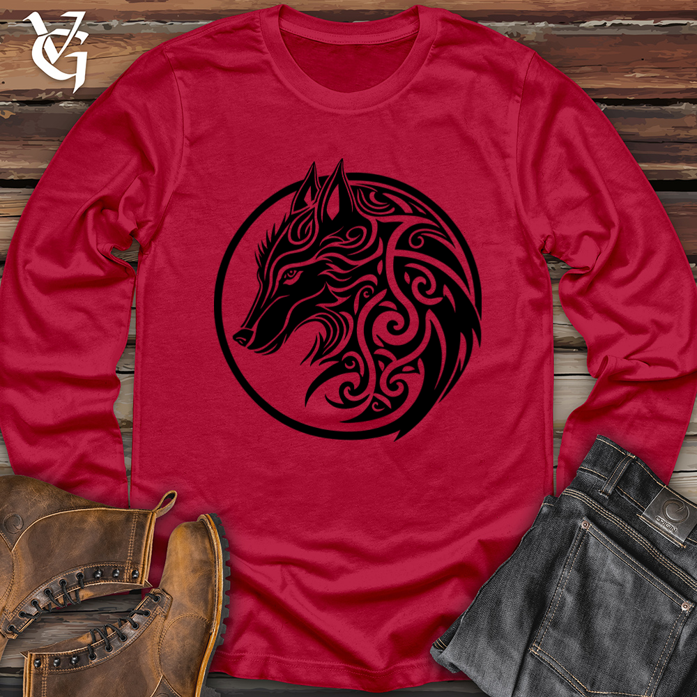 Viking Goods Celtic Wolf Softstyle Long Sleeve Cherry Red / L