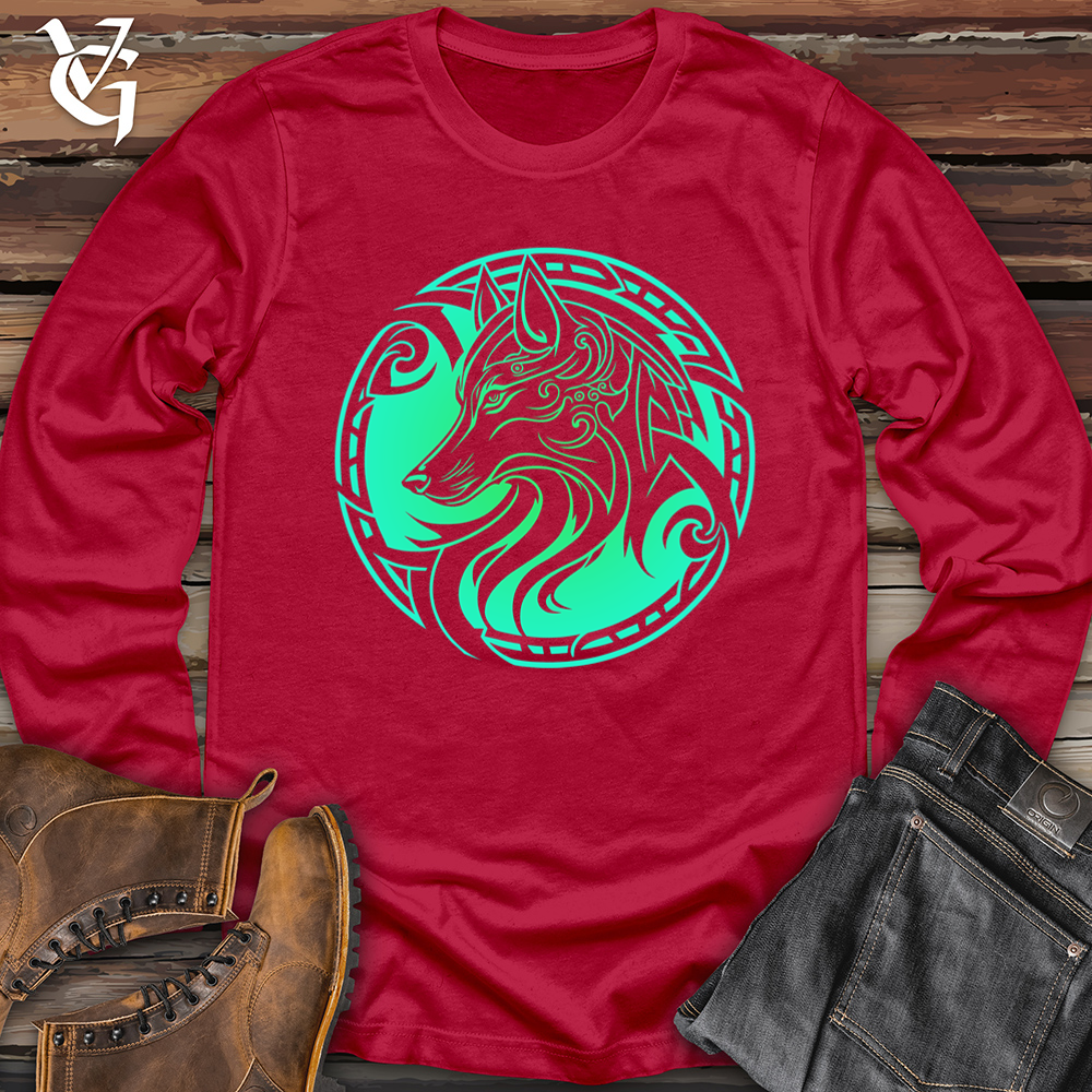 Viking Goods Celtic Wolf Softstyle Long Sleeve Cherry Red / L