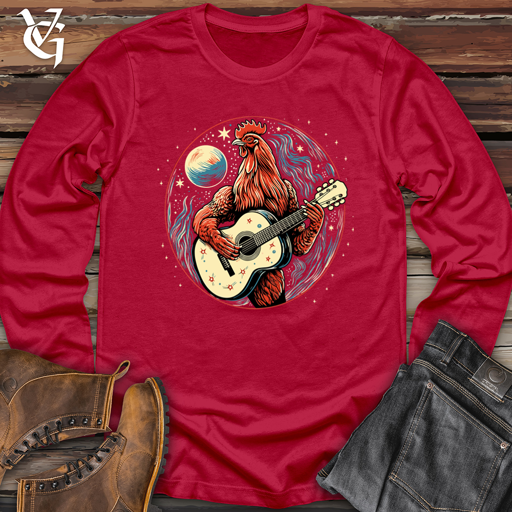 Viking Goods Cosmic Guitar Chicken Strum Long Sleeve Cherry Red / L