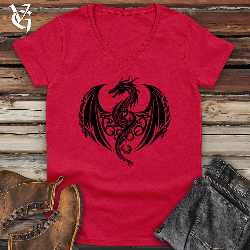 Viking Goods Fire Breathing Dragon Softstyle V-Neck Cherry Red / L