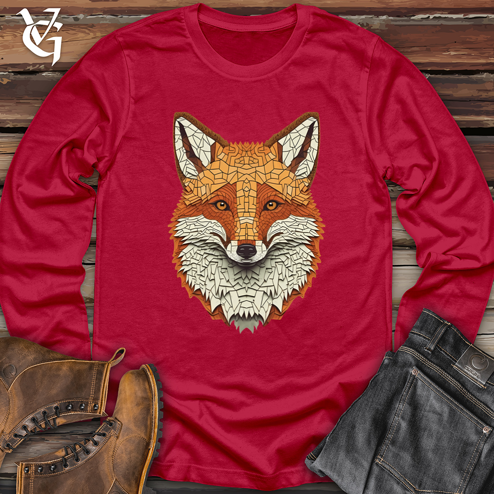 Viking Goods Fox Jigsaw Softstyle Long Sleeve Cherry Red / L