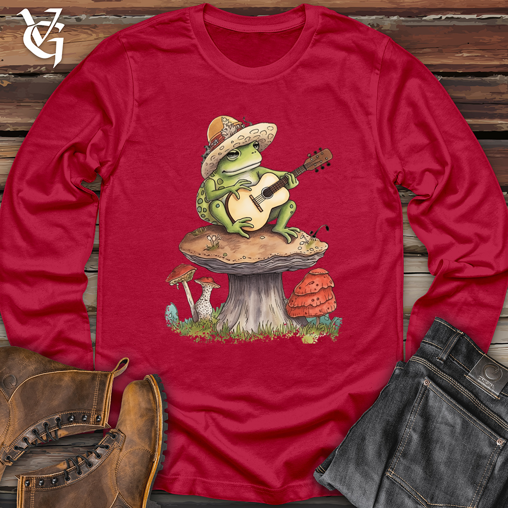 Viking Goods Frog Banjammin Softstyle Long Sleeve Cherry Red / L