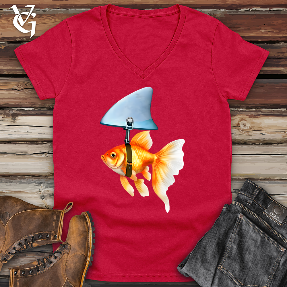 Viking Goods Goldfish Shark Fin Softstyle V-Neck Cherry Red / L