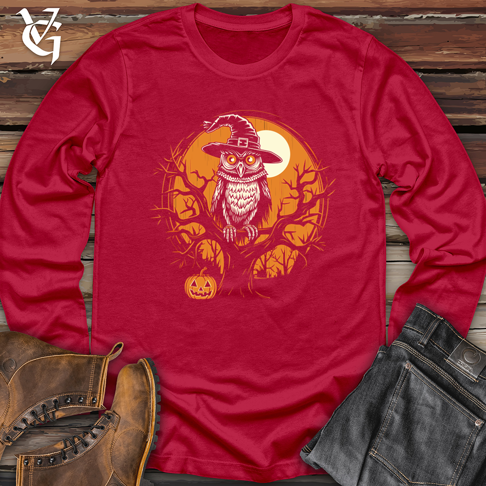 Viking Goods Mystical Owl Witch Hat Softstyle Long Sleeve Cherry Red / L