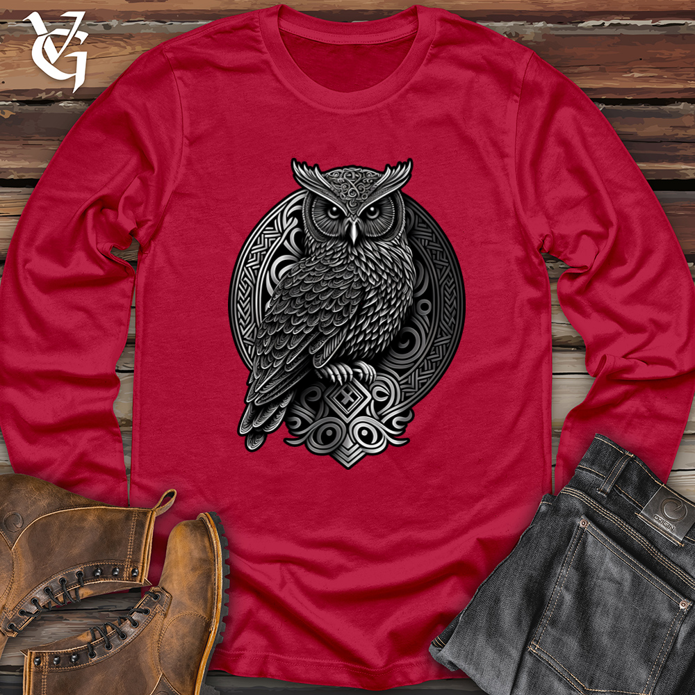 Viking Goods Ominous Owl Softstyle Long Sleeve Cherry Red / L