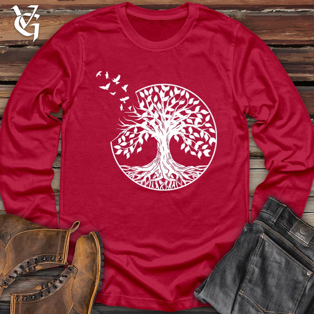 Viking Goods One With the Forest Softstyle Long Sleeve Cherry Red / L