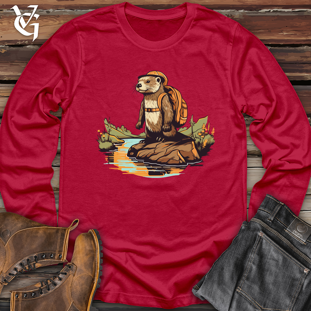 Viking Goods Otter Outdoor Hiking Expedition Softstyle Long Sleeve Cherry Red / L