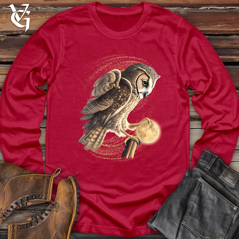 Viking Goods Owl Moon Snatcher Softstyle Long Sleeve Cherry Red / L
