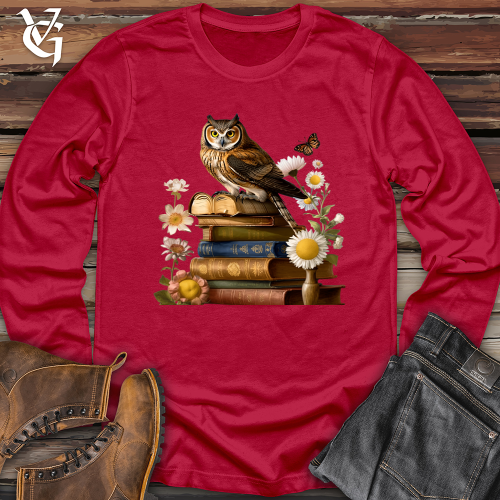 Viking Goods Owl Wisdom Softstyle Long Sleeve Cherry Red / L