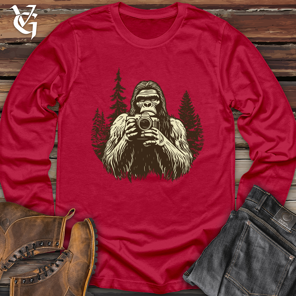 Viking Goods Sasquatch Capturing Snapshots Softstyle Long Sleeve Cherry Red / L