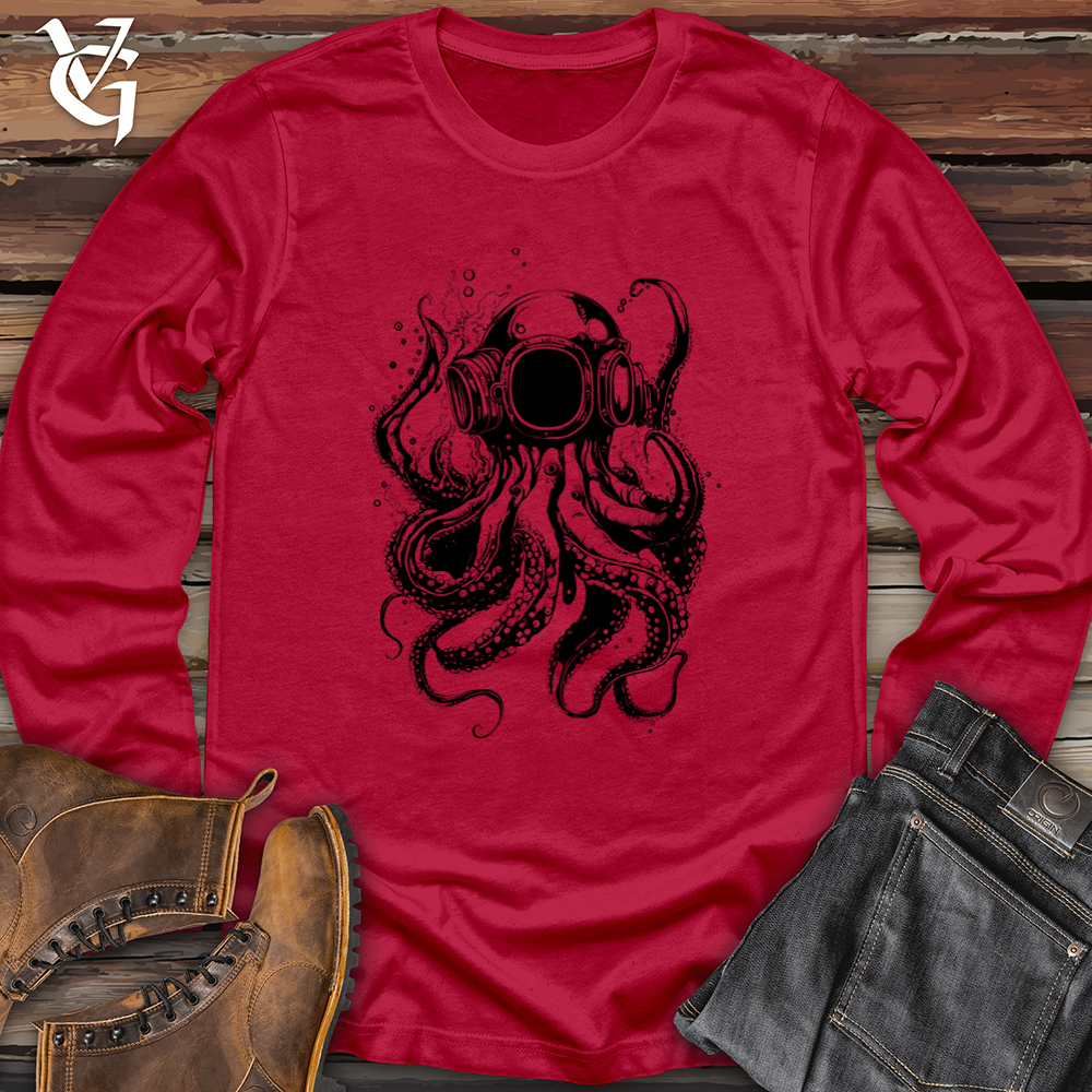 Viking Goods Scuba Octopus Softstyle Long Sleeve Cherry Red / L