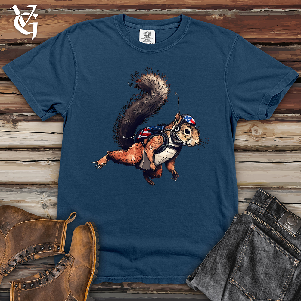 Viking Goods American Skydiving Squirrel Heavy Cotton Comfort Colors Tee China Blue / L