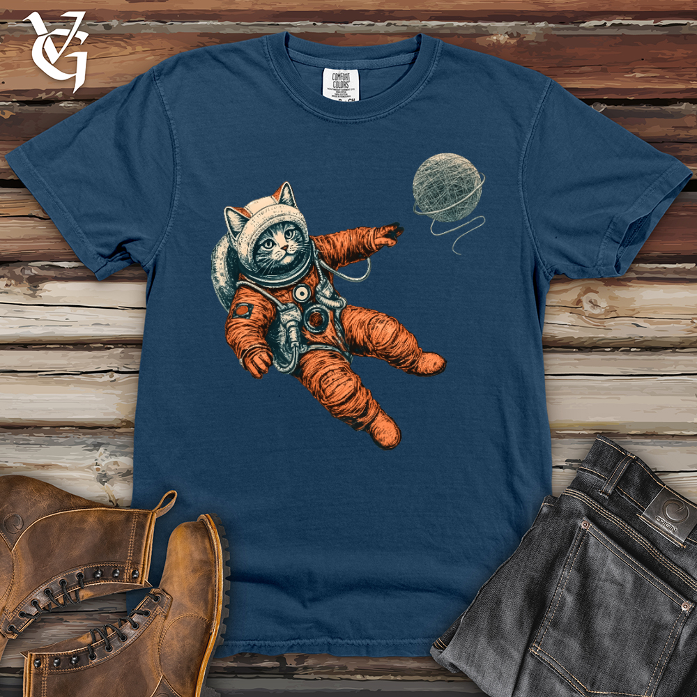 Viking Goods Astronaut Kitty Heavy Cotton Comfort Colors Tee China Blue / L