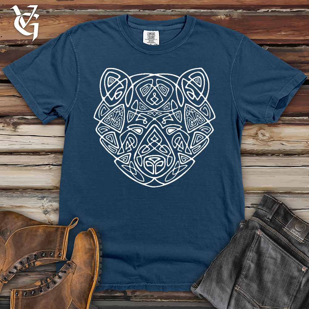 Viking Goods Bear Head Celtic Style Heavy Cotton Comfort Colors Tee China Blue / L