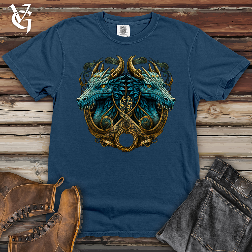 Viking Goods Dragon Reflection Heavy Cotton Comfort Colors Tee China Blue / L