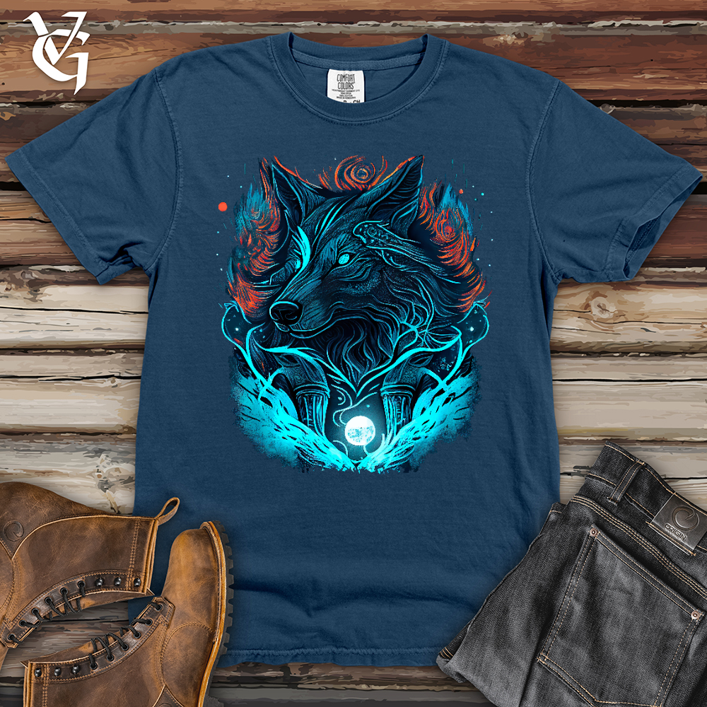 Viking Goods Fenrir Wolf Heavy Cotton Comfort Colors Tee China Blue / L