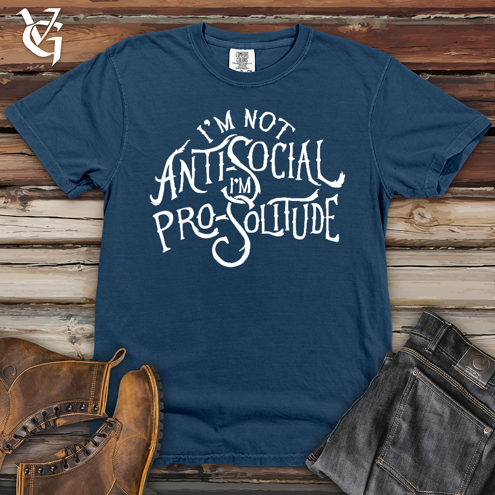 Viking Goods I'm Not AntiSocial Heavy Cotton Comfort Colors Tee China Blue / L