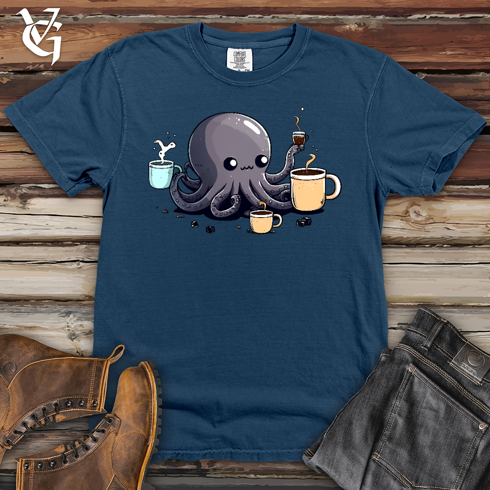 Viking Goods Octopus Coffee Addict Heavy Cotton Comfort Colors Tee China Blue / L