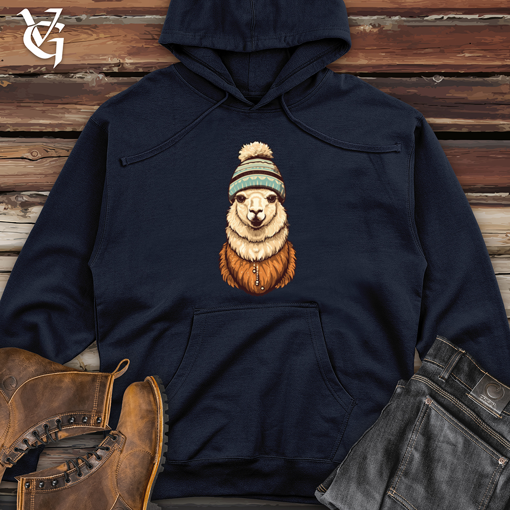 Viking Goods Alpaca Winter Beanie Warmth Style Midweight Hooded Sweatshirt Classic Navy / L