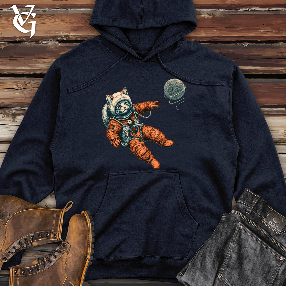 Viking Goods Astronaut Kitty Midweight Hooded Sweatshirt Classic Navy / L