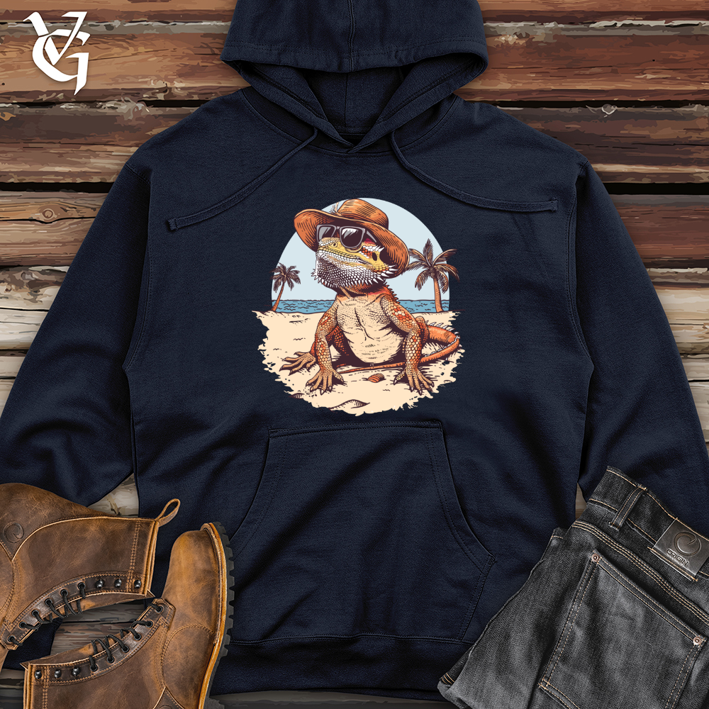 Viking Goods Beachcomber Bearded Dragon Swagger Midweight Hooded Sweatshirt Classic Navy / L