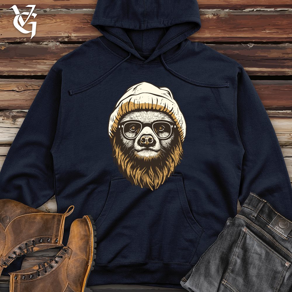 Viking Goods Chill Bean Sloth Midweight Hooded Sweatshirt Classic Navy / L