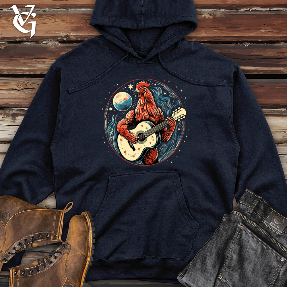 Viking Goods Cosmic Guitar Chicken Strum Midweight Hooded Sweatshirt Classic Navy / L