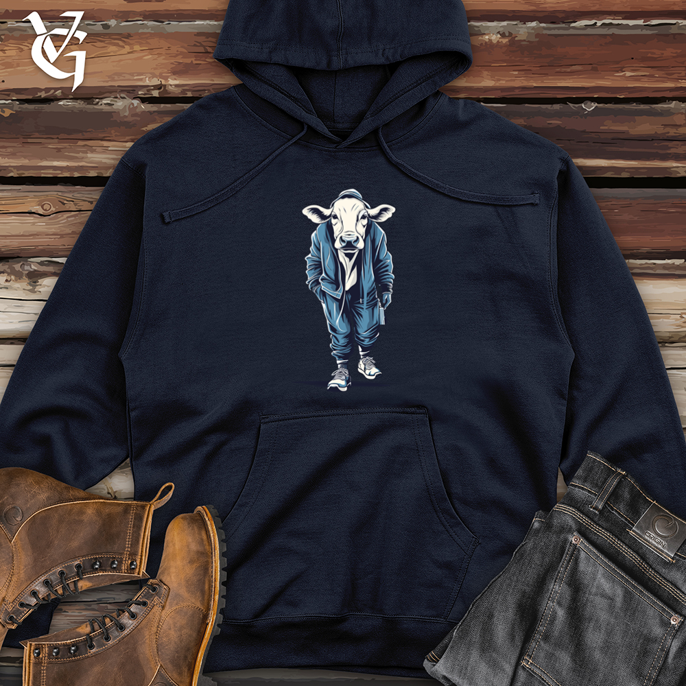 Viking Goods Cow Sweatsuit Crew Midweight Hooded Sweatshirt Classic Navy / L